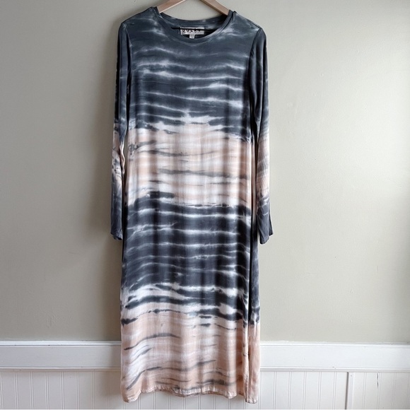 Anthropologie Dolan Trina Tie-Dye Midi Dress in Gray and Cream, Size XS - Picture 2 of 11
